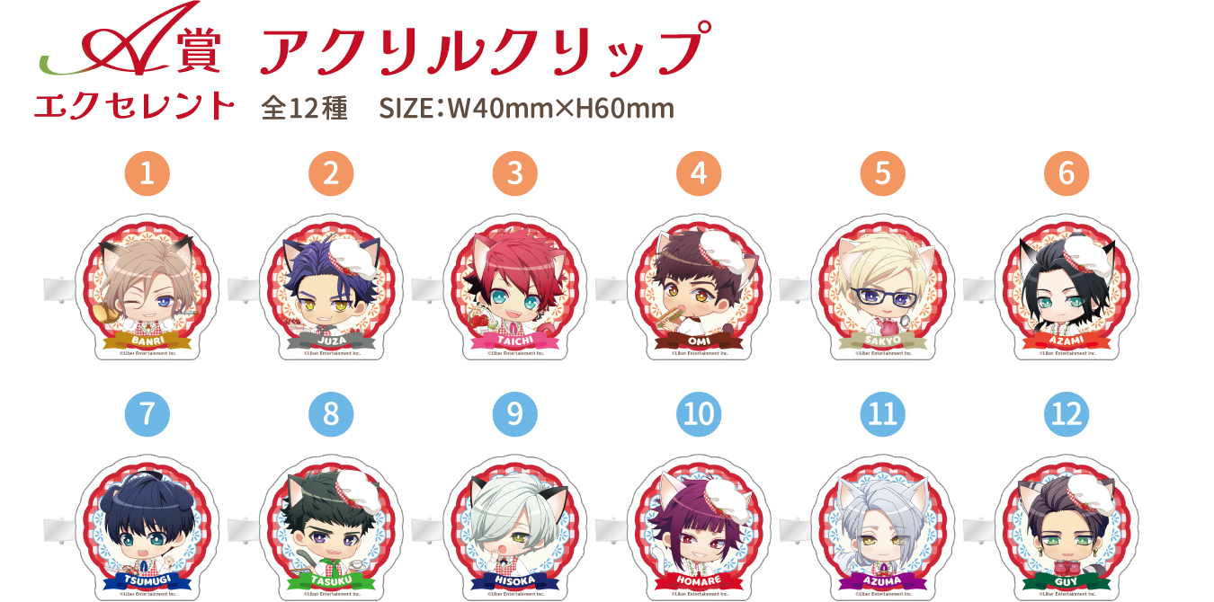 A賞：アクリルクリップ