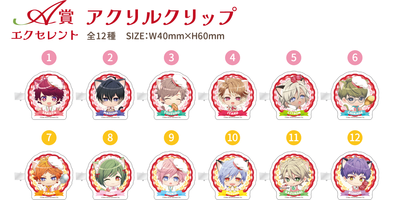 A賞：アクリルクリップ