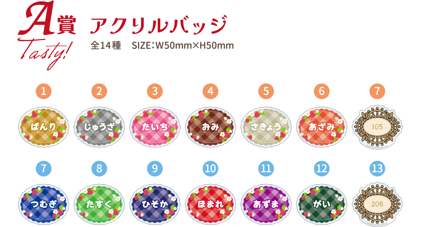 A賞：アクリルバッジ