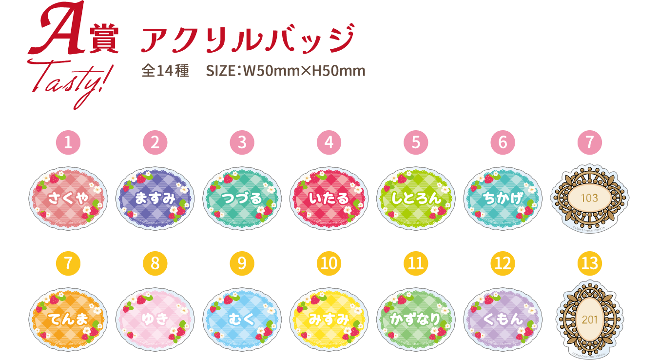 A賞：アクリルバッジ