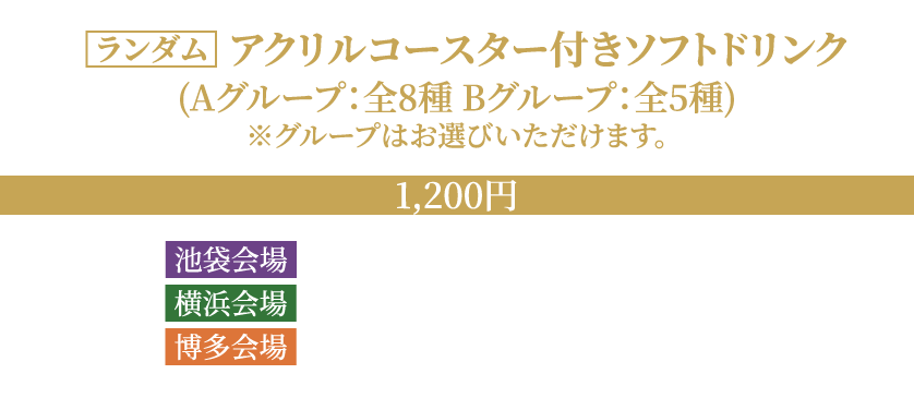 アクリルコースター付きソフトドリンク