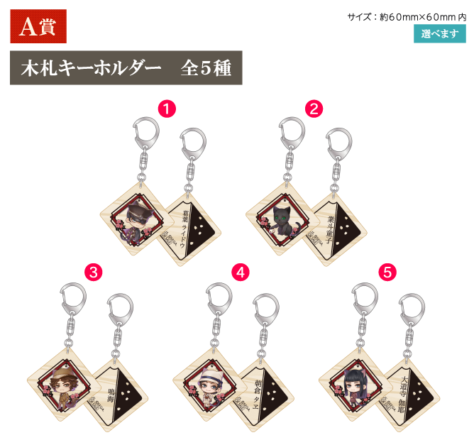 A賞：木札キーホルダー